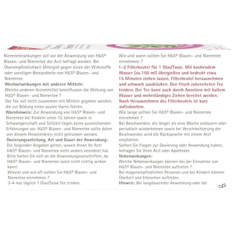 H&S Blasen- und Nierentee Filterbeutel