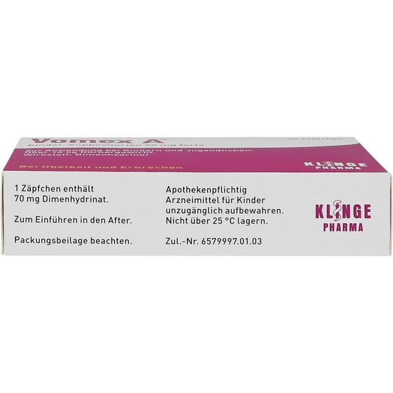 VOMEX A Kinder-Suppositorien 70 mg forte