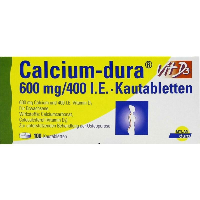 CALCIUM DURA Vit D3 600 mg/400 I.E. Kautabletten