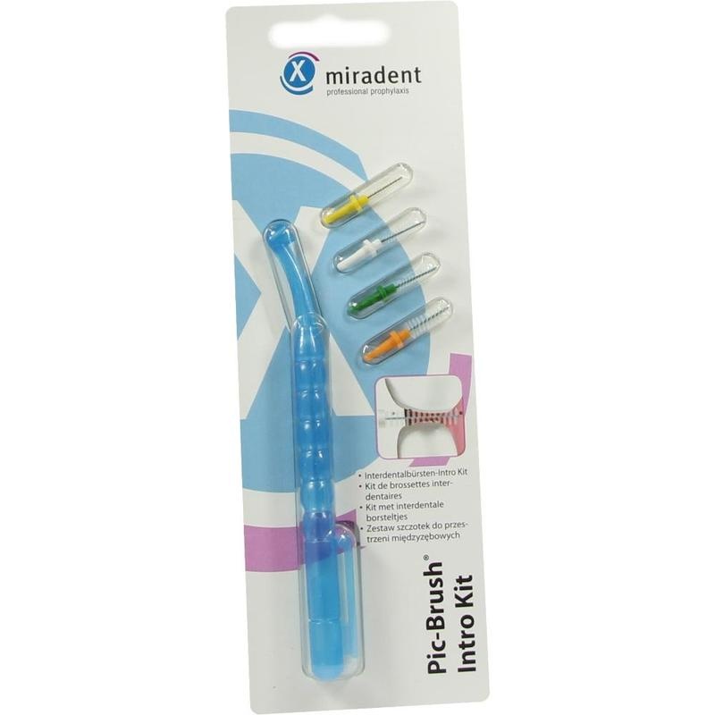 MIRADENT Interd.Pic-Brush Intro Kit 1H+4B.tra.blau