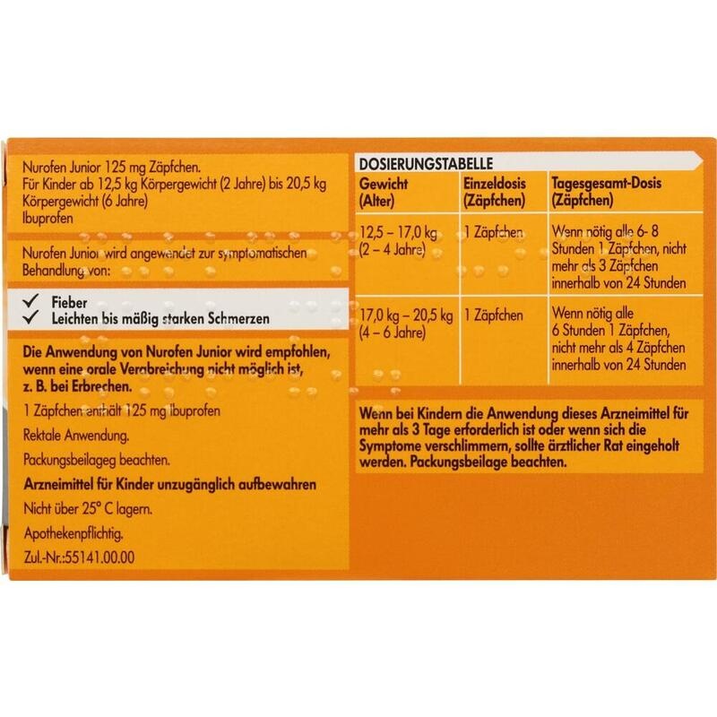 NUROFEN Junior 125 mg Zäpfchen