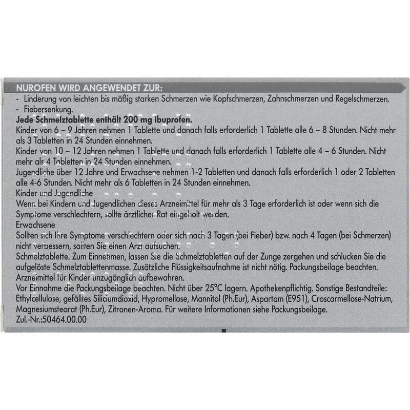 NUROFEN 200 mg Schmelztabletten Lemon