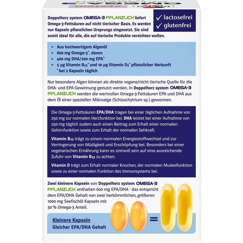 DOPPELHERZ Omega-3 pflanzlich system Kapseln