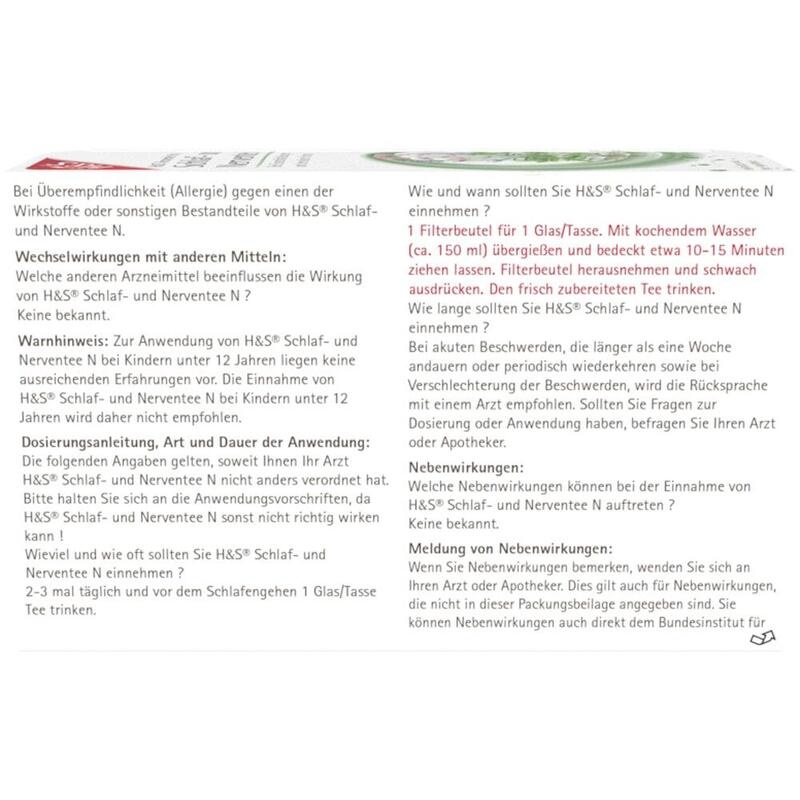 H&S Schlaf- und Nerventee N Filterbeutel