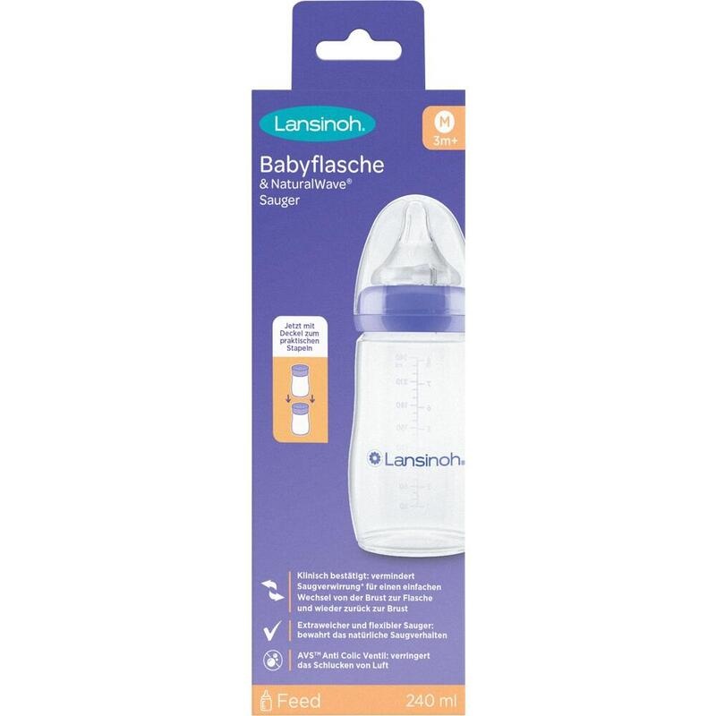 LANSINOH NaturalWave Babyflasche 240ml & Sauger M